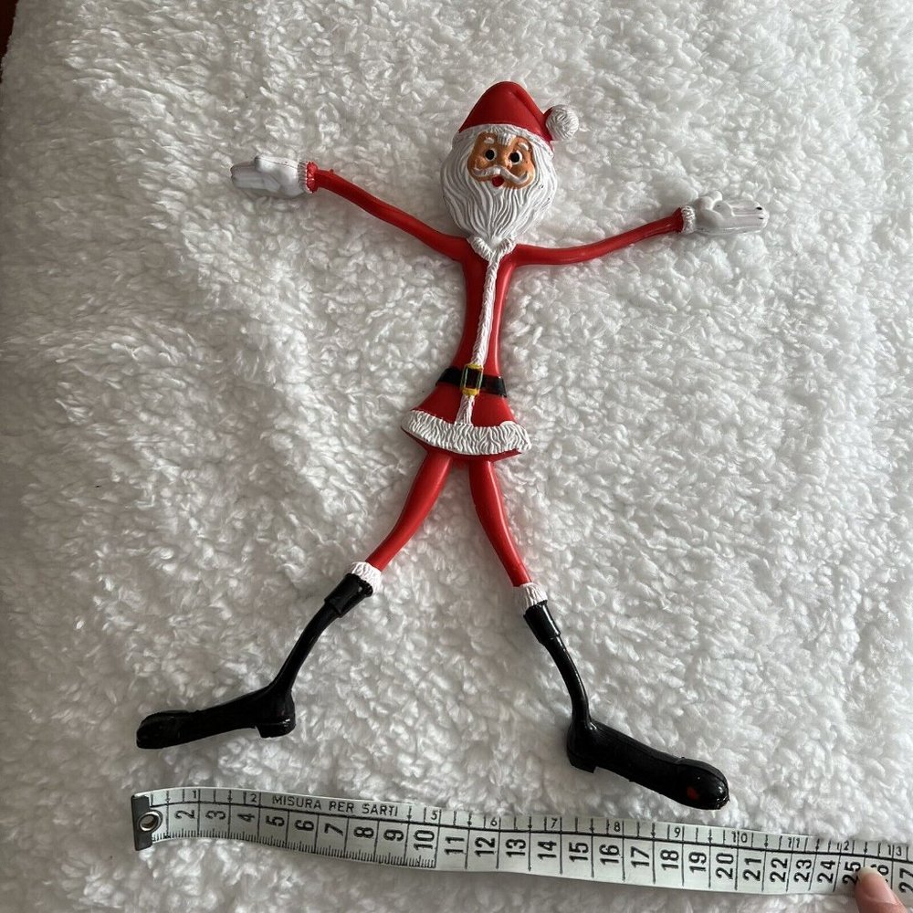 Retro Bendable Bendy Santa Claus Toy Figure Christmas 1978 Amscan Hong Kong